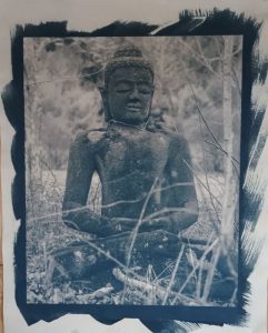 Stone God (cyanotype toned with wattle-dH2O on Arches Text Wove)